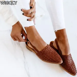 2020 New Fashion Women Summer Sandals High Quality Weave Flat Casual Slipper Leisure Sandal Female Beach Shoes Woman D912