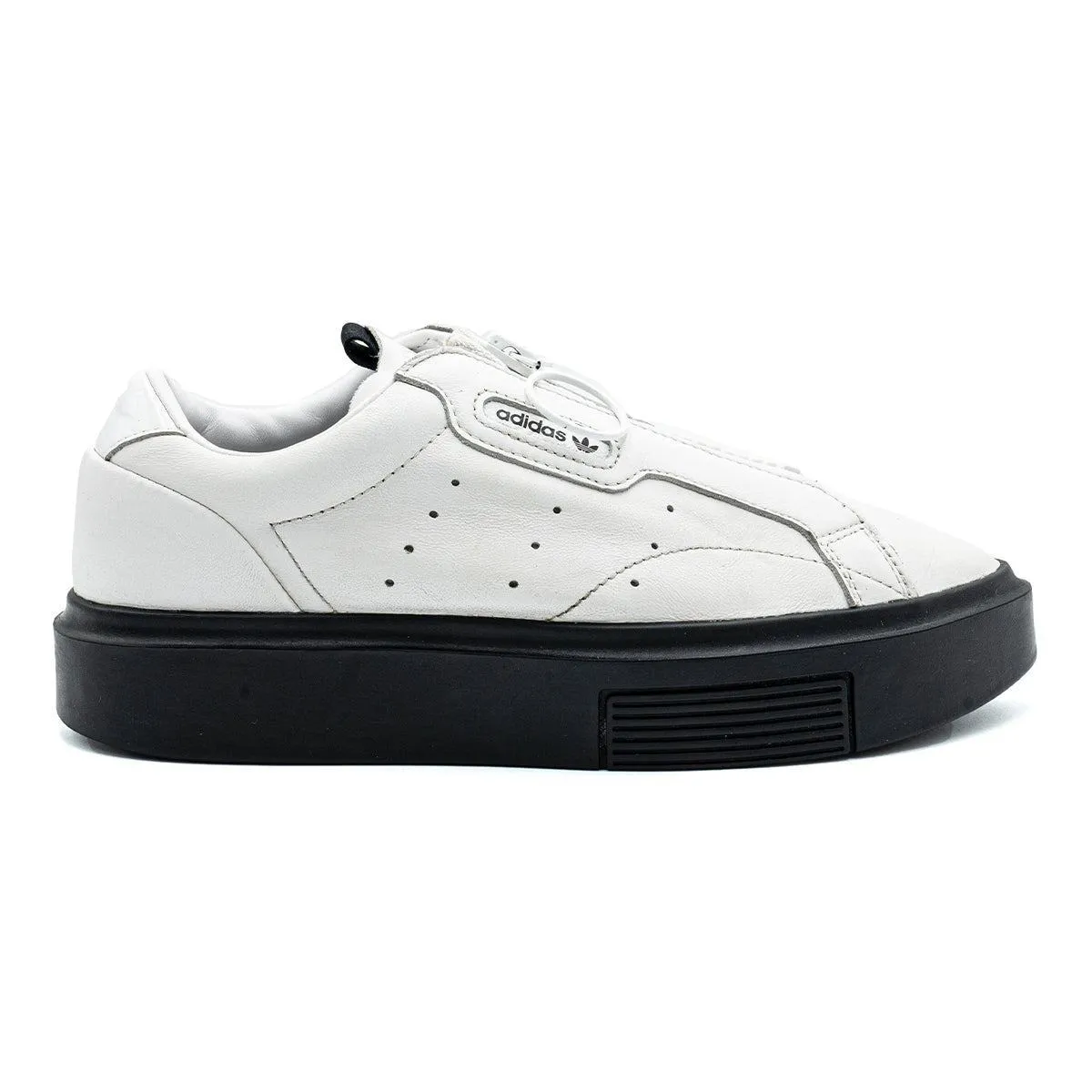 Adidas Sleek Super Zip Low-Top Sneakers Leather White Colour For Women
