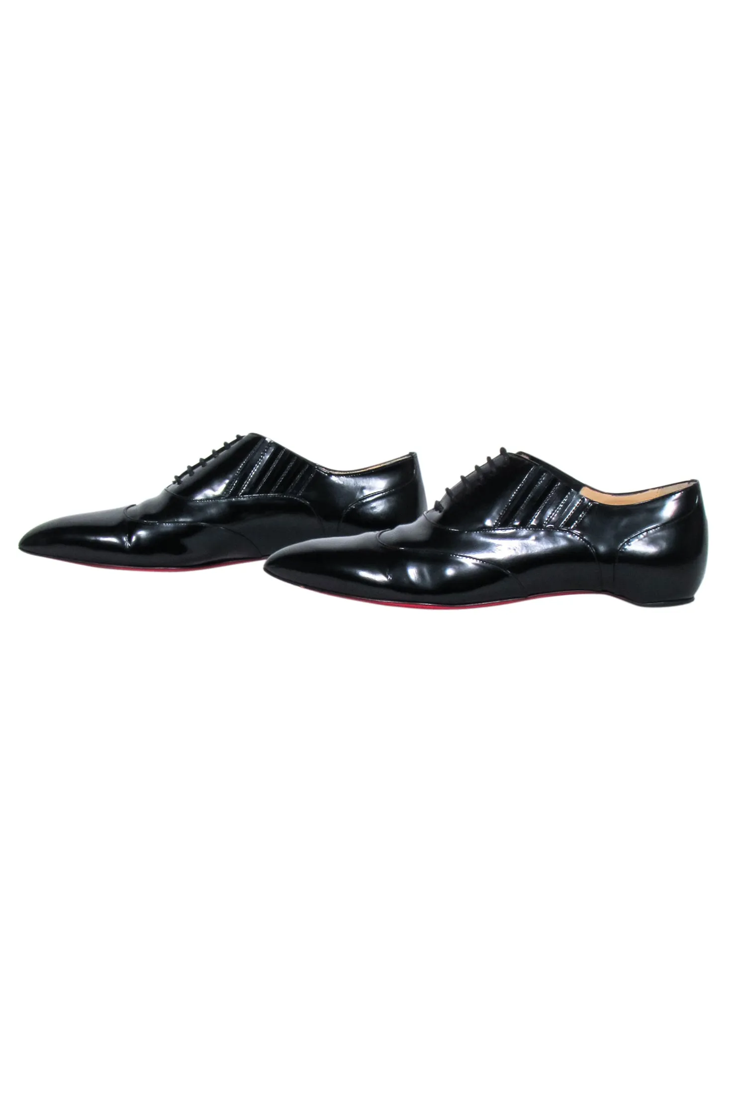 Christian Louboutin - Black Pointed Toe Oxford Loafers Sz 6.5