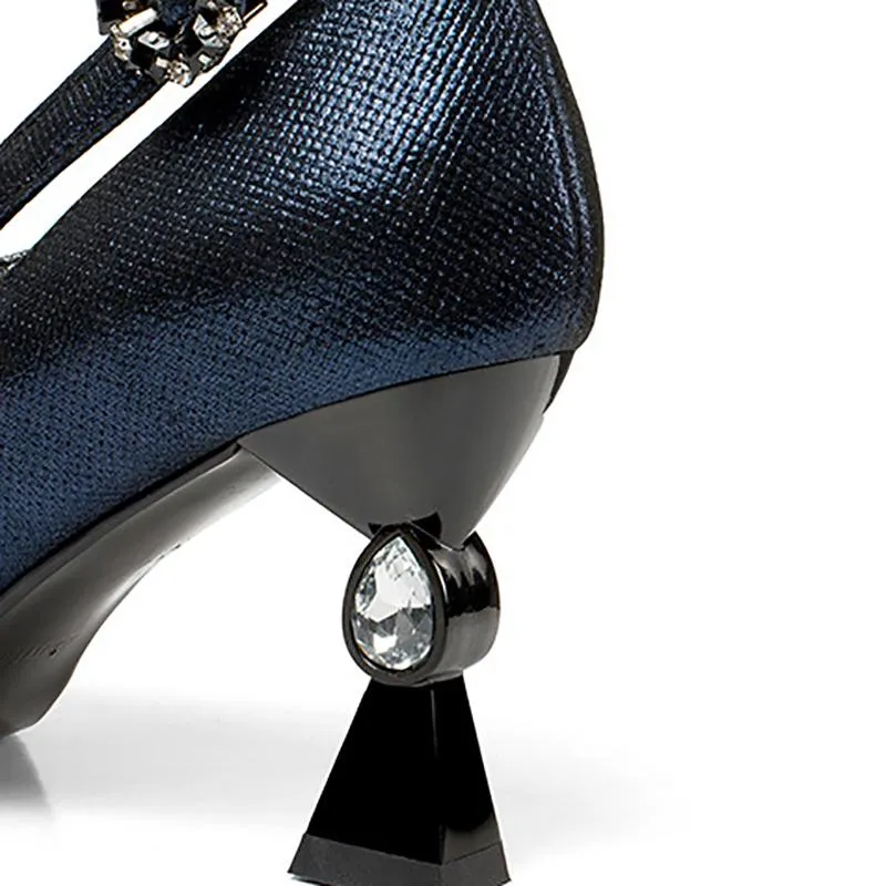 Cone Heel Genuine Leather Party & Evening Heels