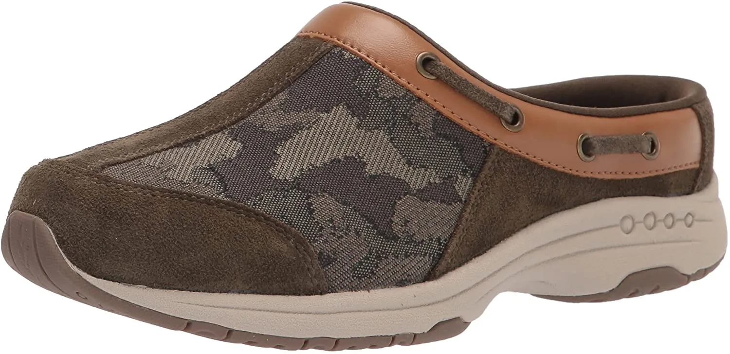 Easy Spirit Travel Time Green 300 Wide Round Closed Toe Slip On Comfort Mule Clog