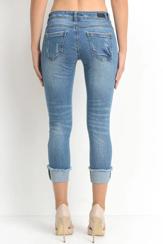 Jackie Distressed Cropped Jeans
