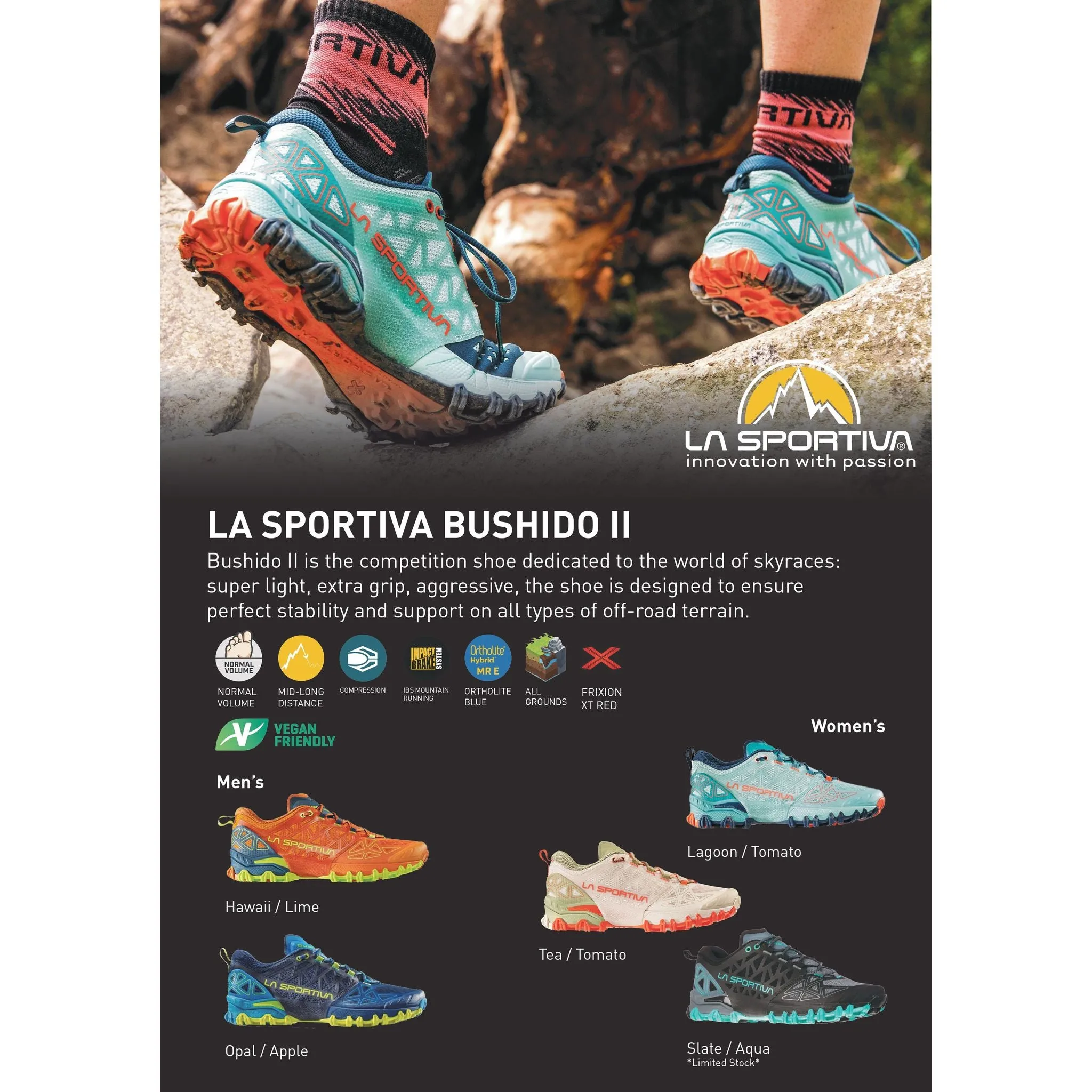 La Sportiva Women's Bushido II Trail Running Shoes