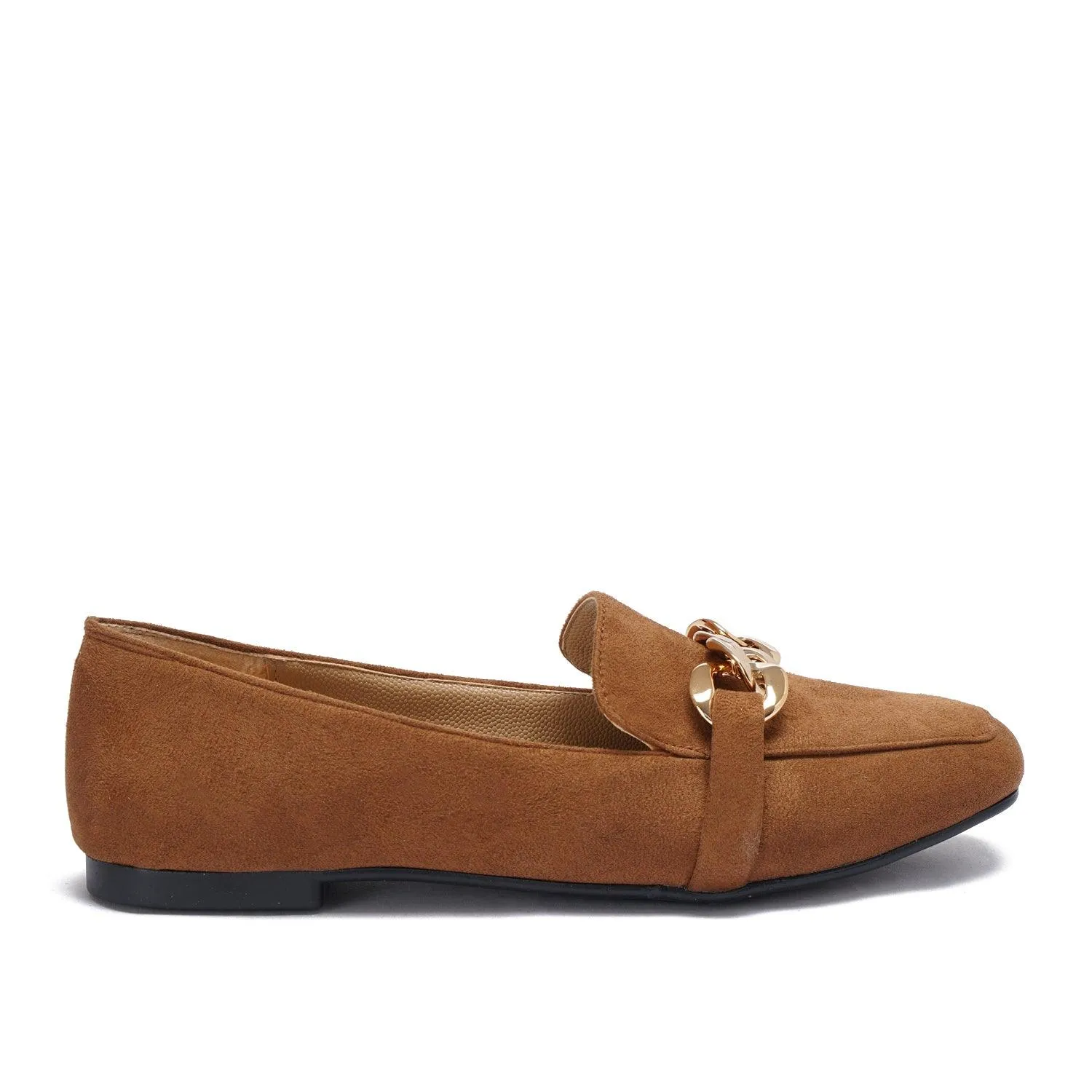 Large Chain Suede Loafers