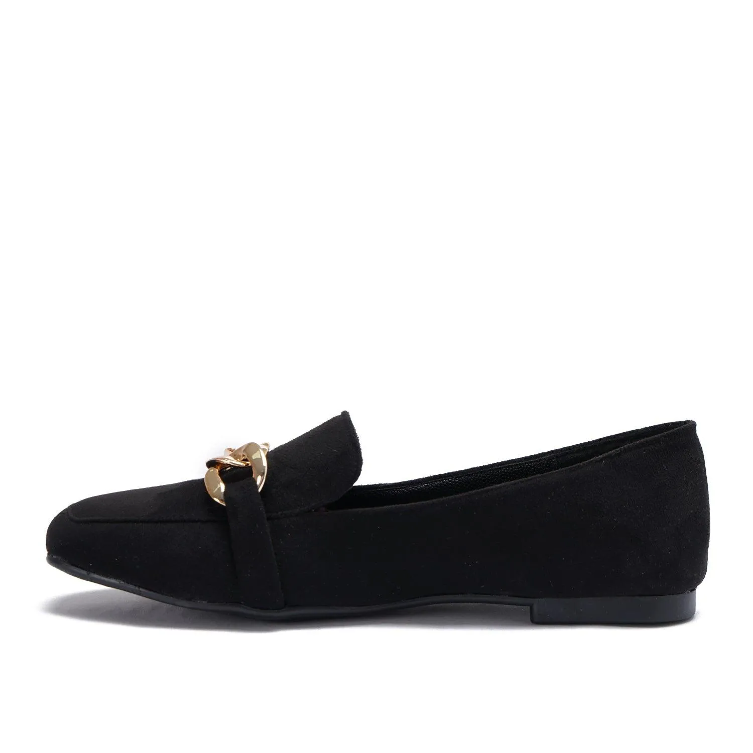 Large Chain Suede Loafers