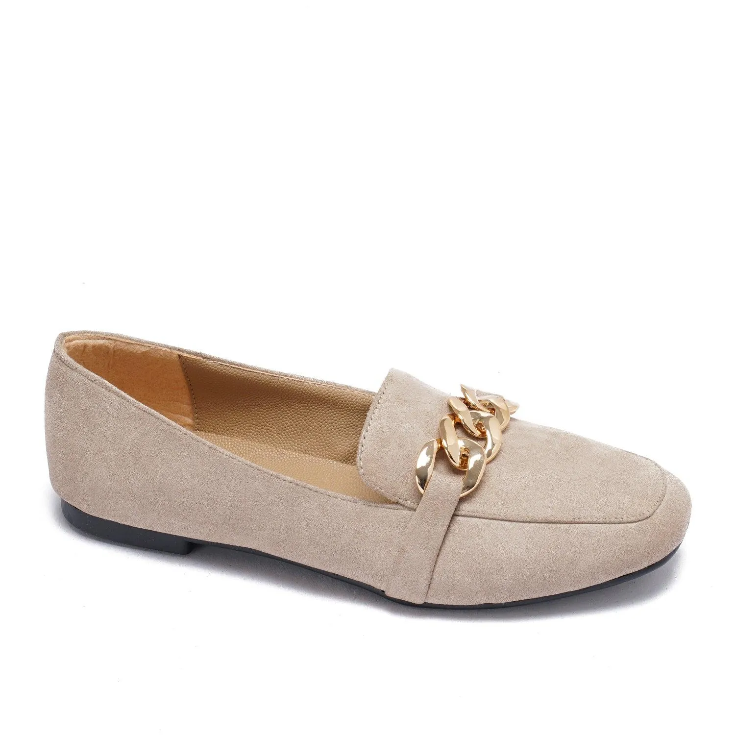 Large Chain Suede Loafers