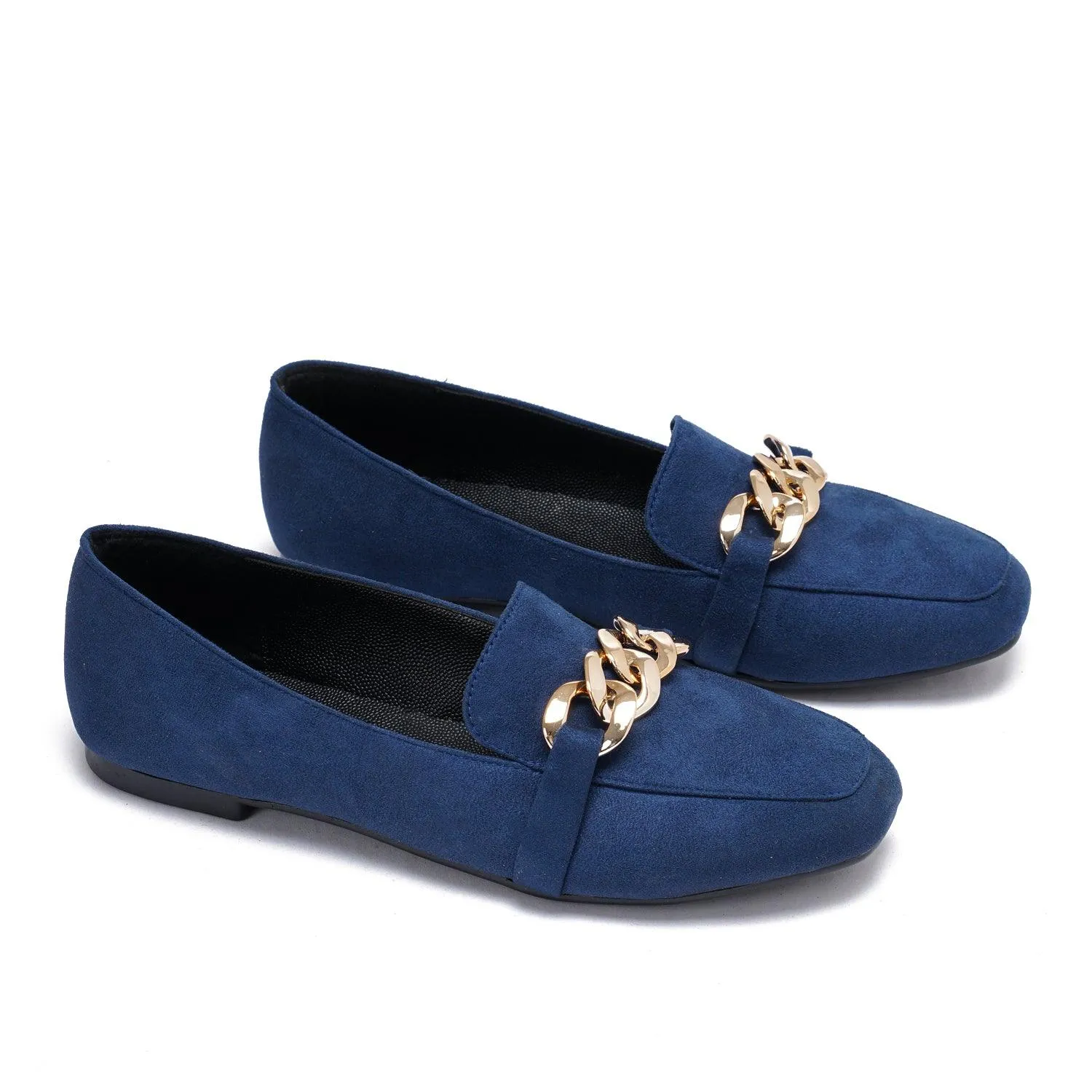 Large Chain Suede Loafers