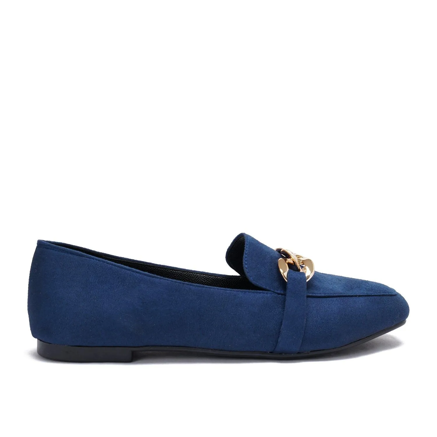Large Chain Suede Loafers