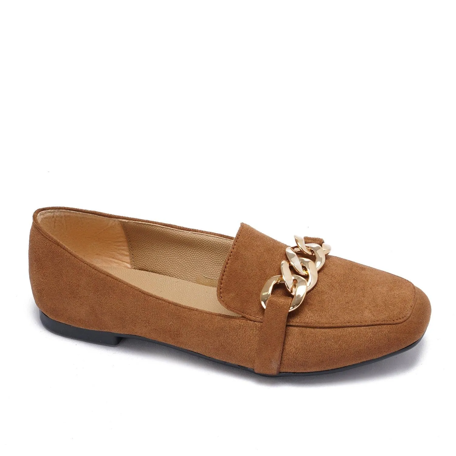Large Chain Suede Loafers