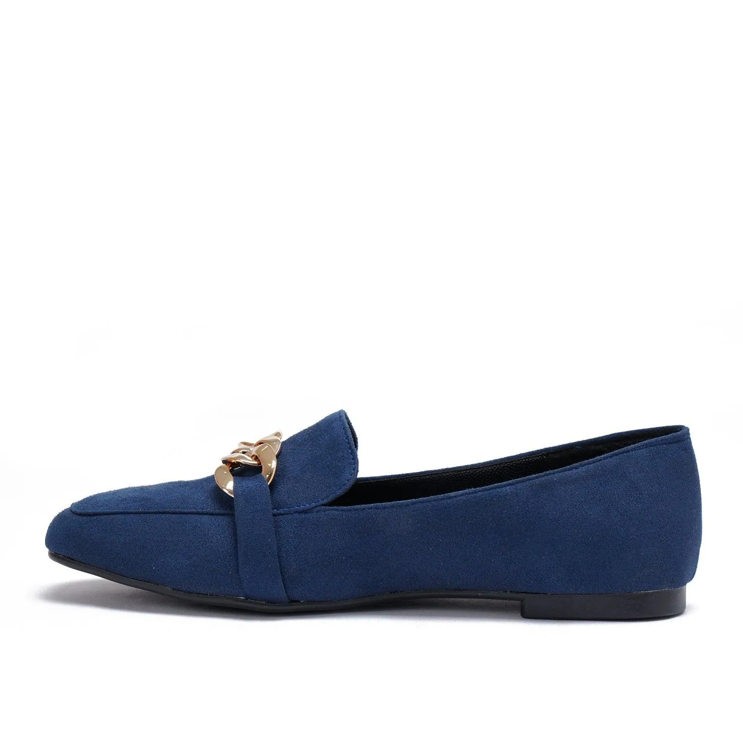 Large Chain Suede Loafers