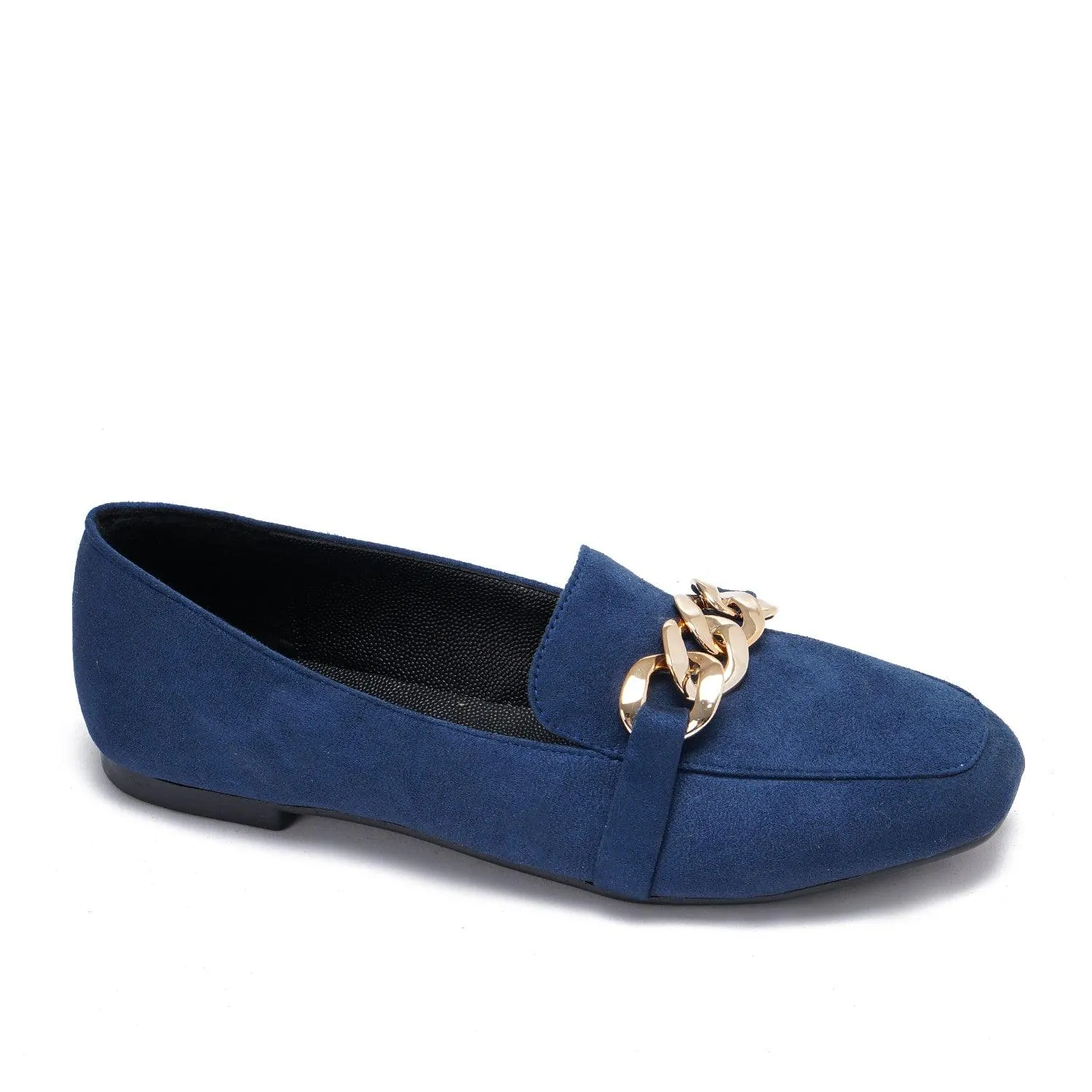 Large Chain Suede Loafers