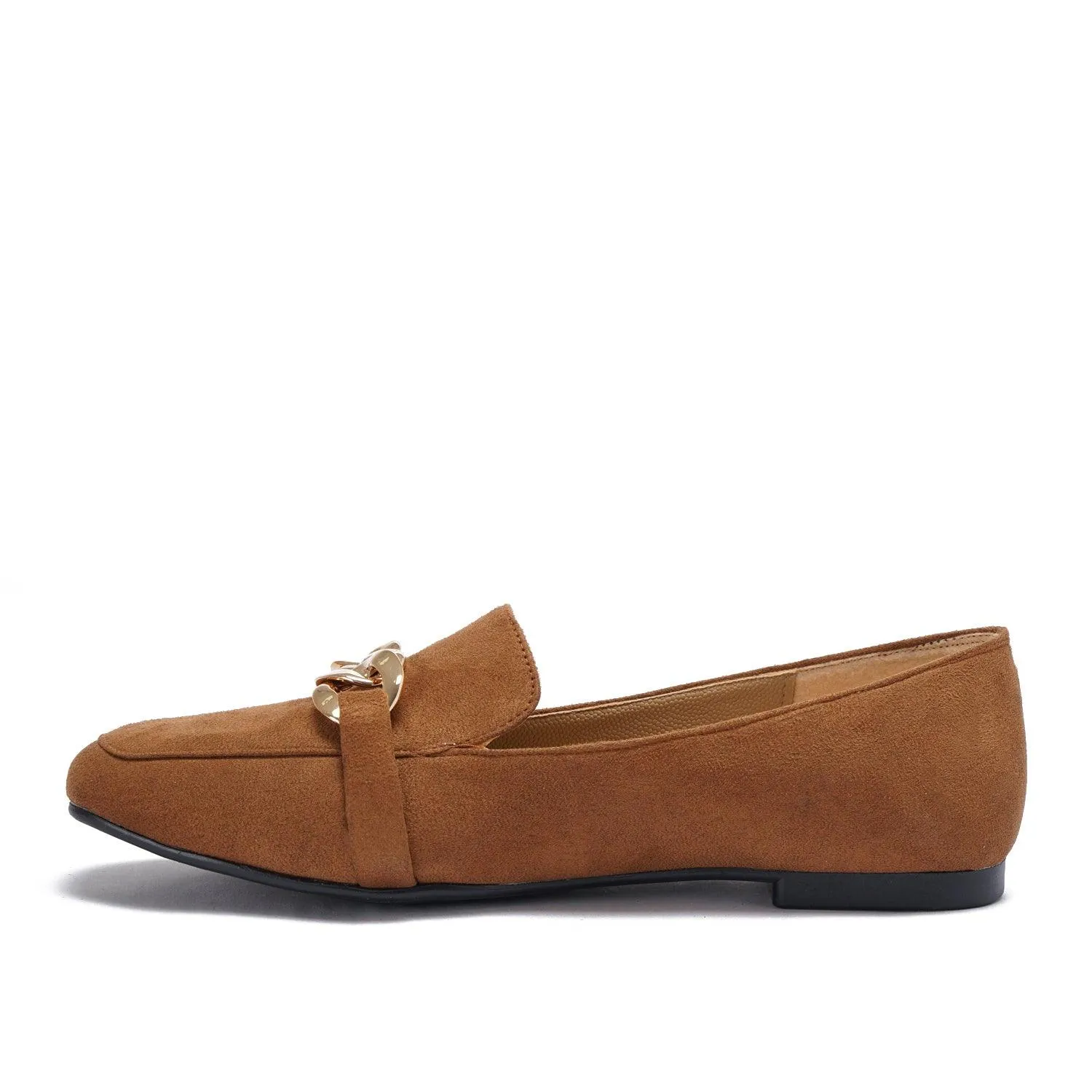 Large Chain Suede Loafers