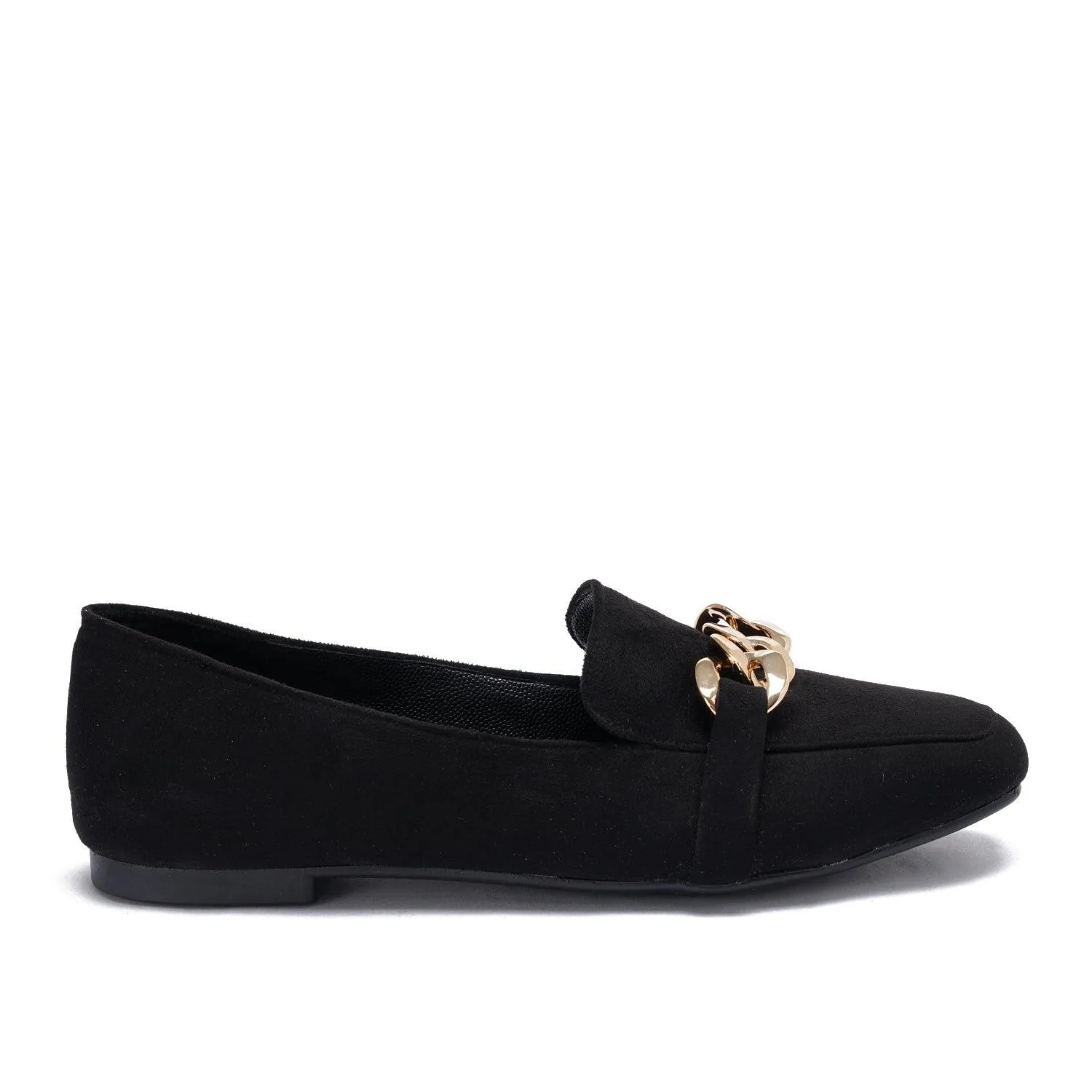 Large Chain Suede Loafers
