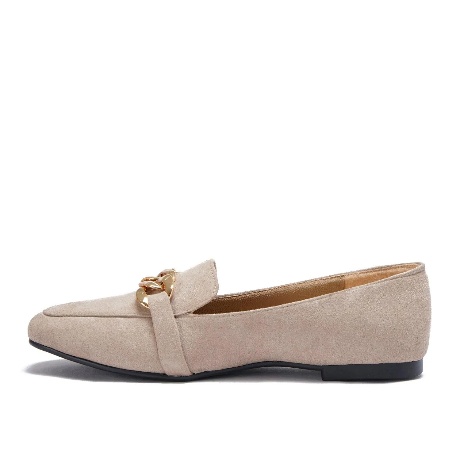 Large Chain Suede Loafers