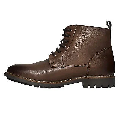 Mens Leather Lace Up Ankle Boots -  SF-116