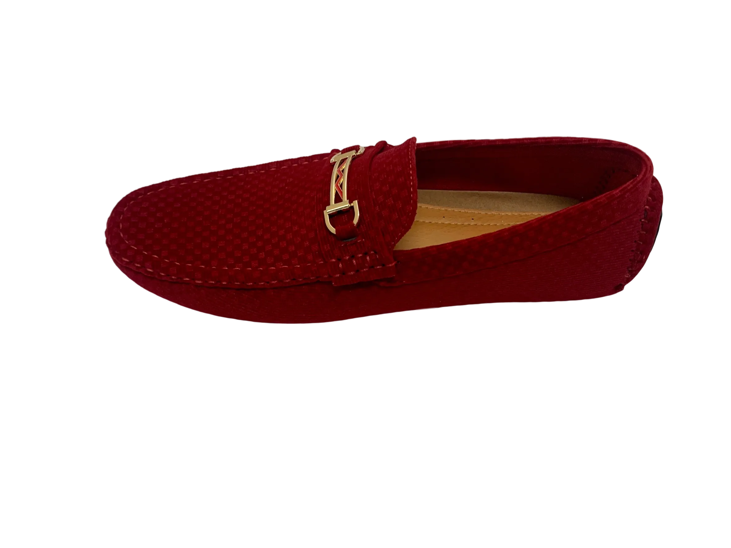 Moc-37 Red Velvet Smoking Slip on- Moccasin Loafer