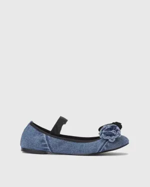 Ondina Flower Denim Ballet Flats