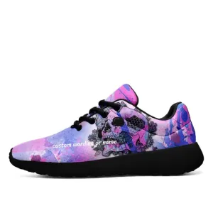 Personalized NL Shoes with Black and White Soles, Infused with a Spooky Skull Theme ,NL-067-23023001