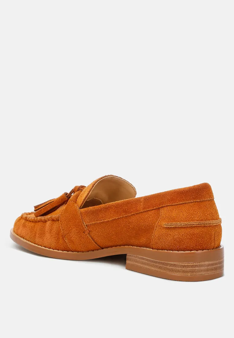 Rhone Tassels Detail Genuine Suede Loafers