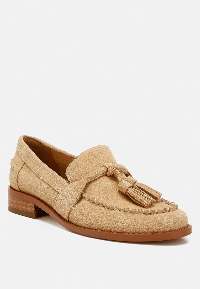 Rhone Tassels Detail Genuine Suede Loafers