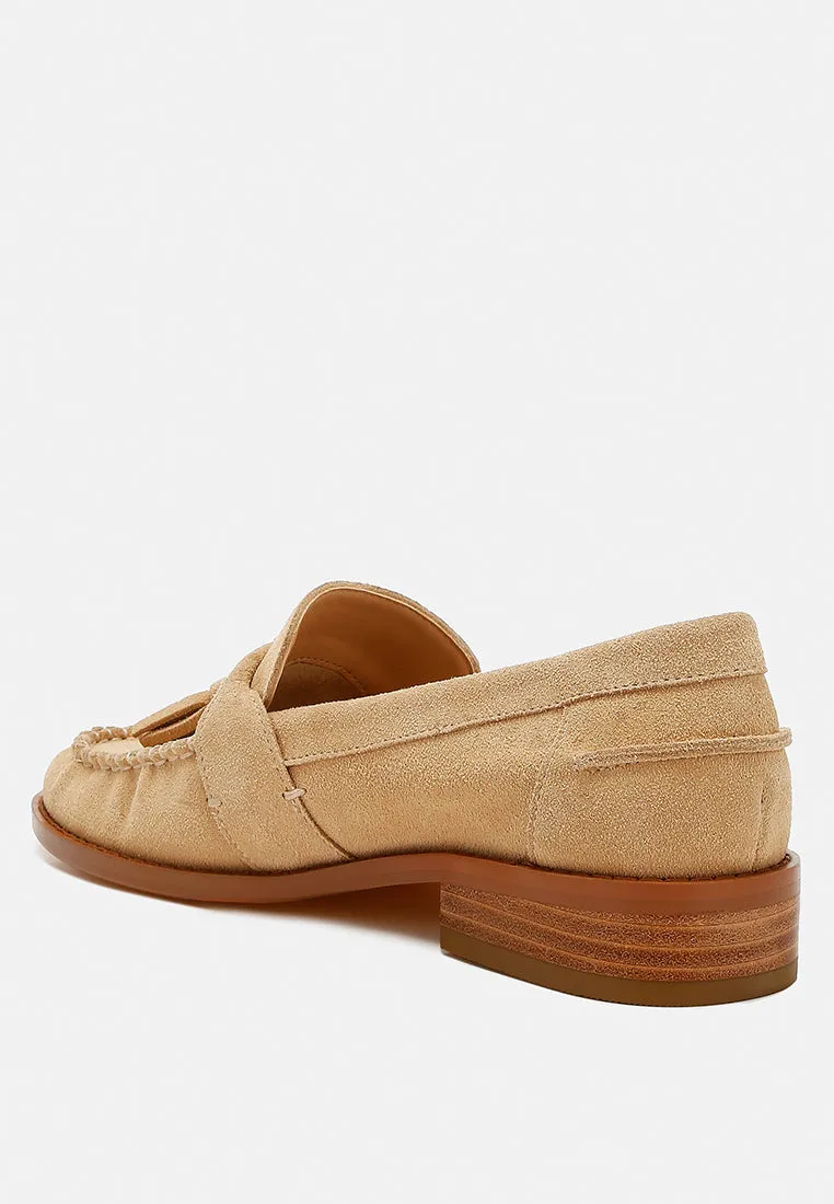 Rhone Tassels Detail Genuine Suede Loafers