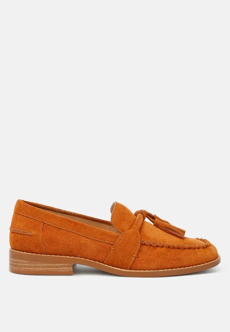 Rhone Tassels Detail Genuine Suede Loafers