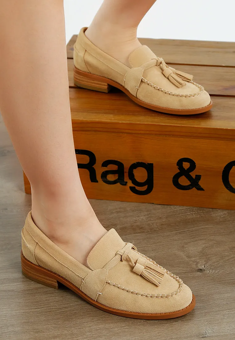 Rhone Tassels Detail Genuine Suede Loafers
