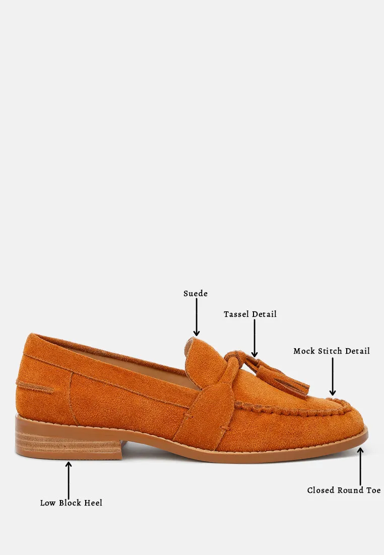 Rhone Tassels Detail Genuine Suede Loafers
