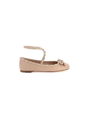 Rockstud Nappa Leather Ballerinas