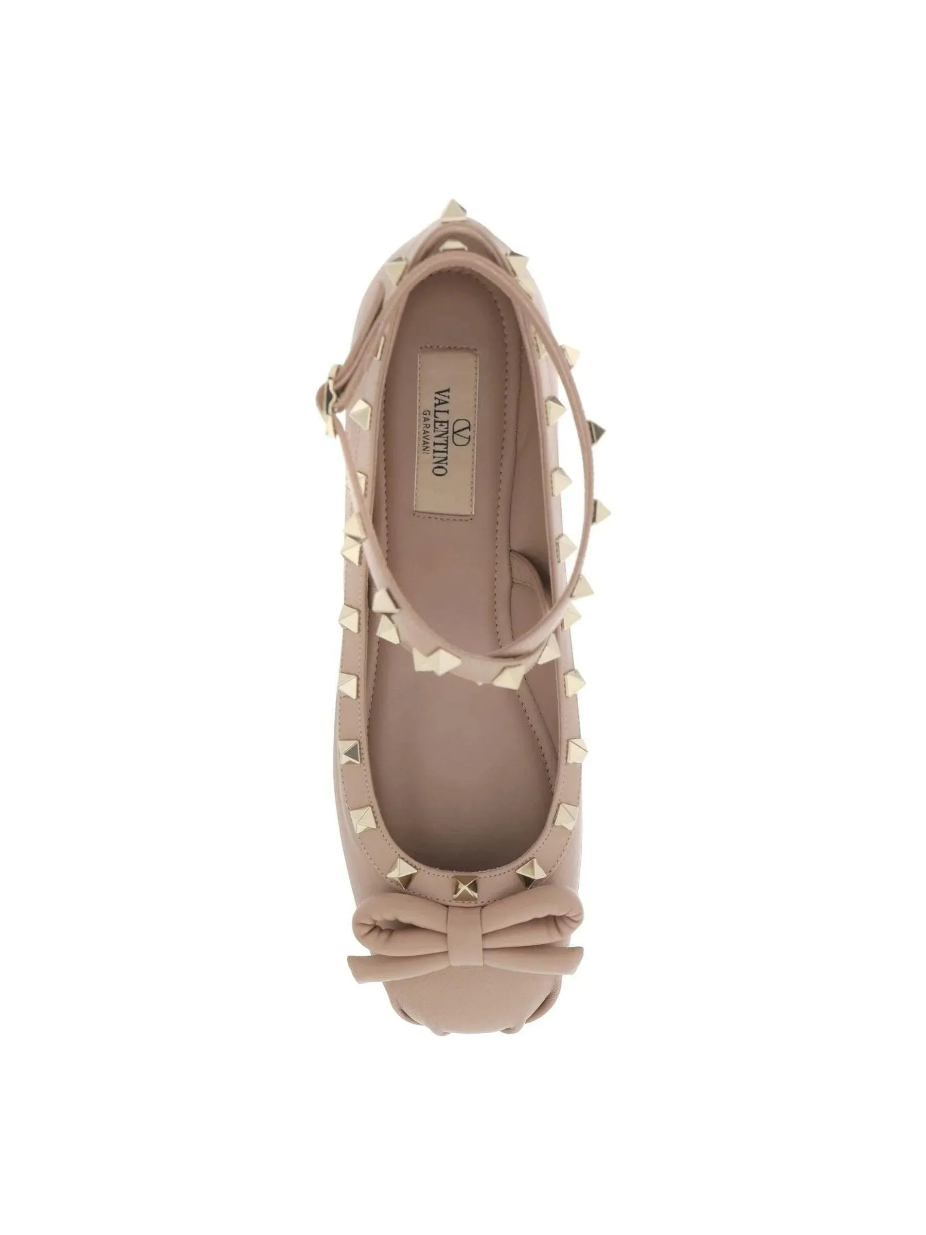 Rockstud Nappa Leather Ballerinas