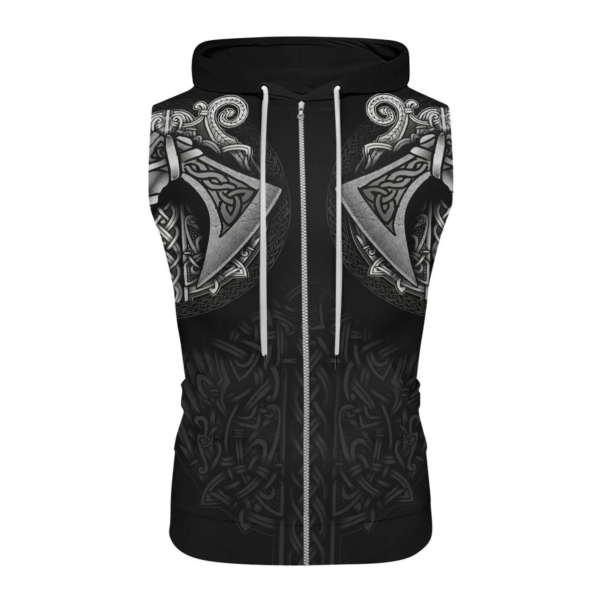Sword & Shield Viking Sleeveless Pullover & Zip Hoodie