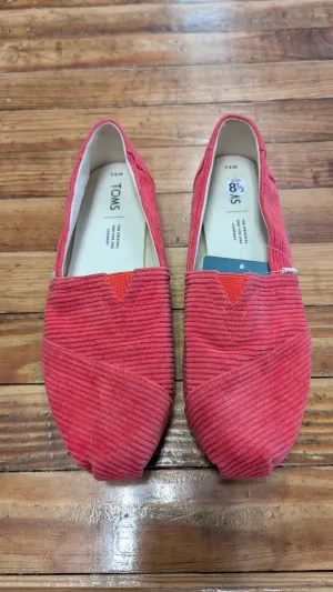 Tom's Coral Cordiroy NWT SZ: 8 1/2