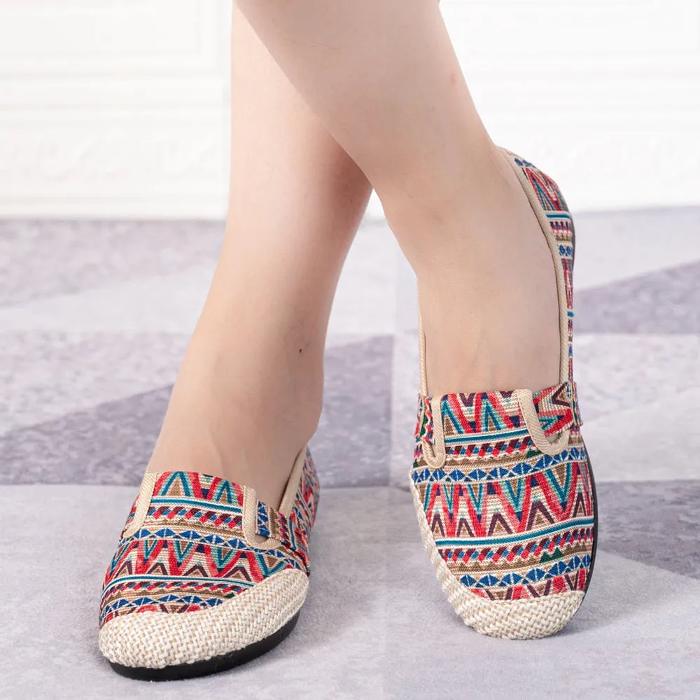 Vanccy Weaving Breathable Loafers  Comfortable Walking Casual Flats Shoes WF07
