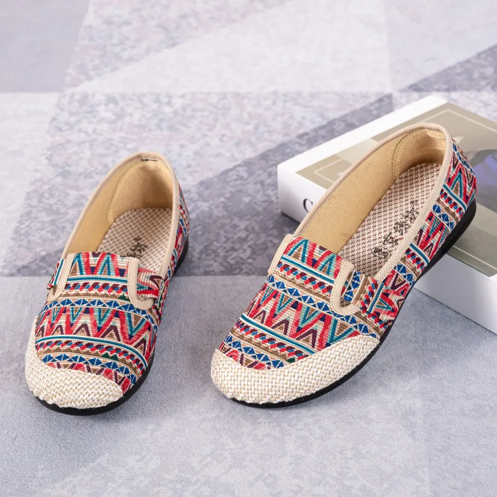 Vanccy Weaving Breathable Loafers  Comfortable Walking Casual Flats Shoes WF07