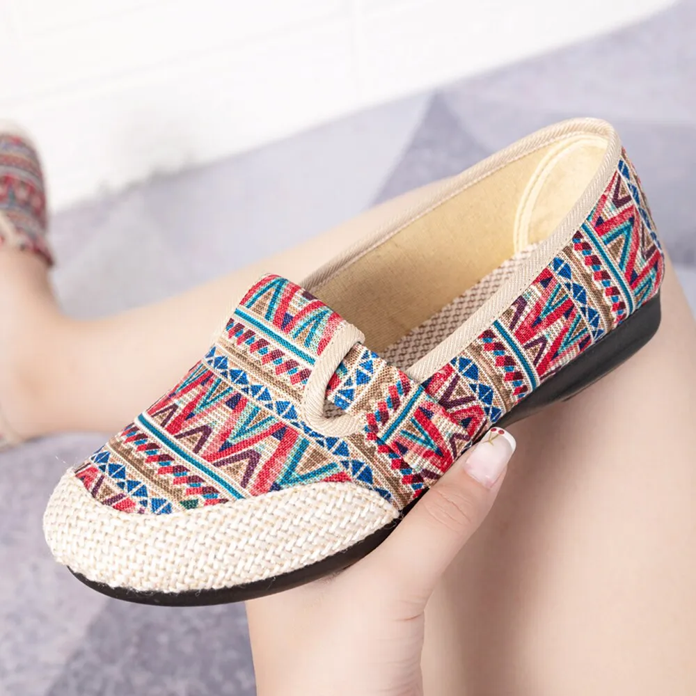 Vanccy Weaving Breathable Loafers  Comfortable Walking Casual Flats Shoes WF07