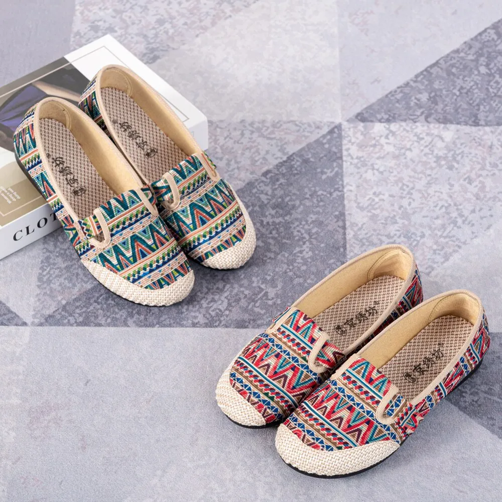 Vanccy Weaving Breathable Loafers  Comfortable Walking Casual Flats Shoes WF07