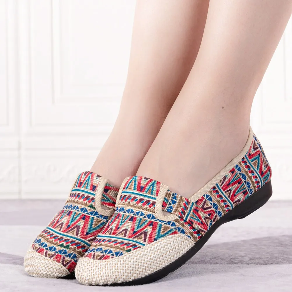 Vanccy Weaving Breathable Loafers  Comfortable Walking Casual Flats Shoes WF07