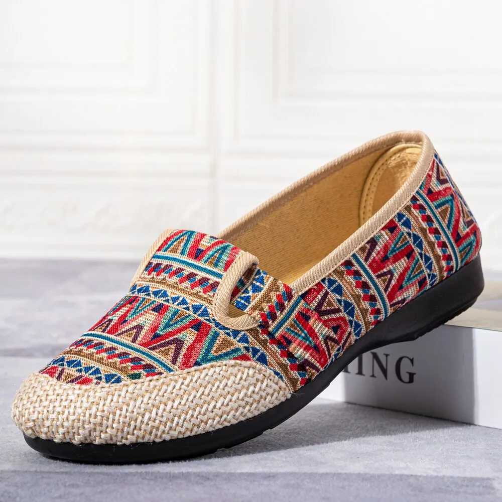Vanccy Weaving Breathable Loafers  Comfortable Walking Casual Flats Shoes WF07