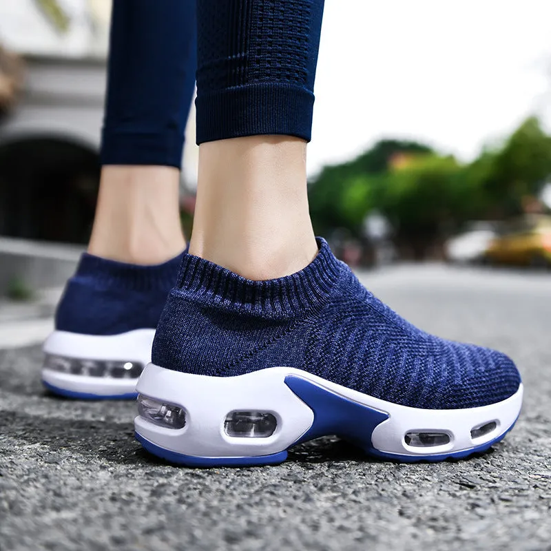 Women Air Cushion Flying Woven Sneakers