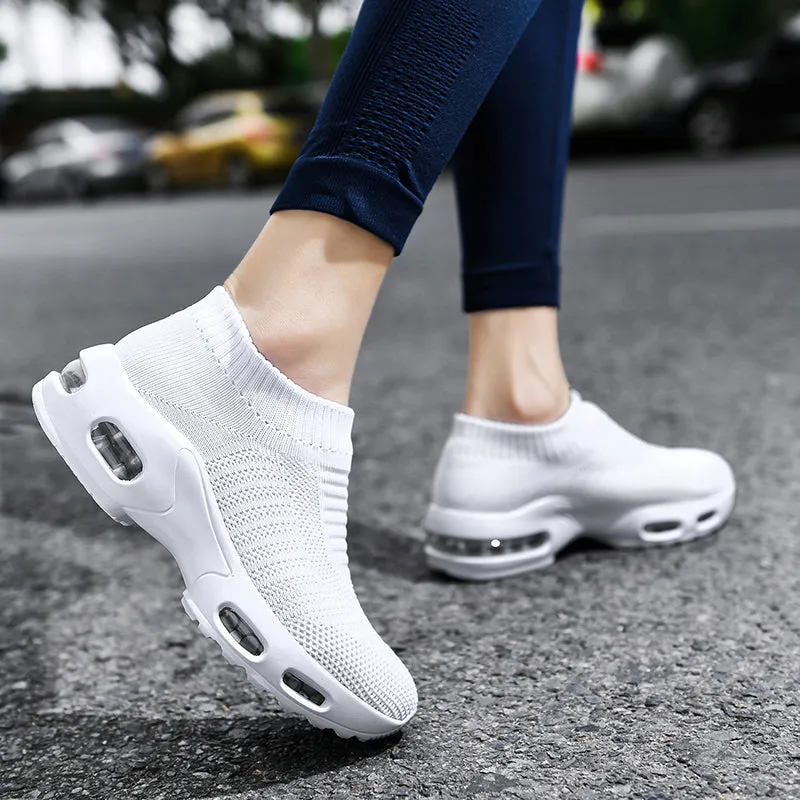 Women Air Cushion Flying Woven Sneakers