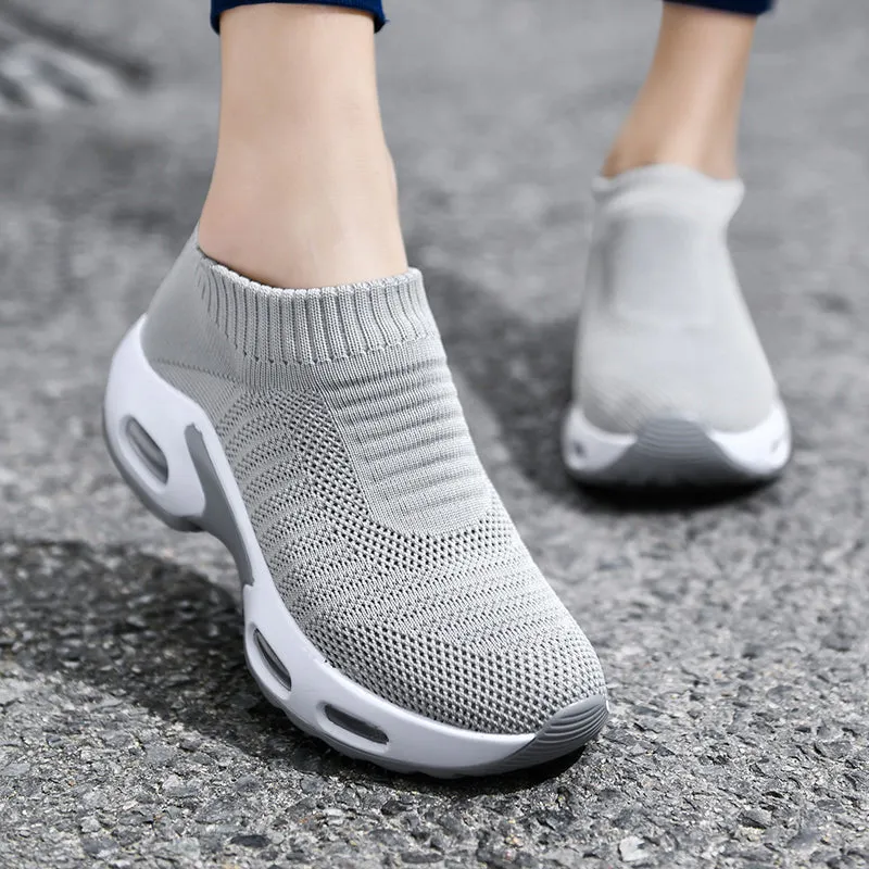 Women Air Cushion Flying Woven Sneakers