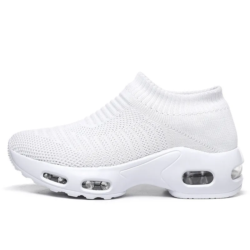 Women Air Cushion Flying Woven Sneakers