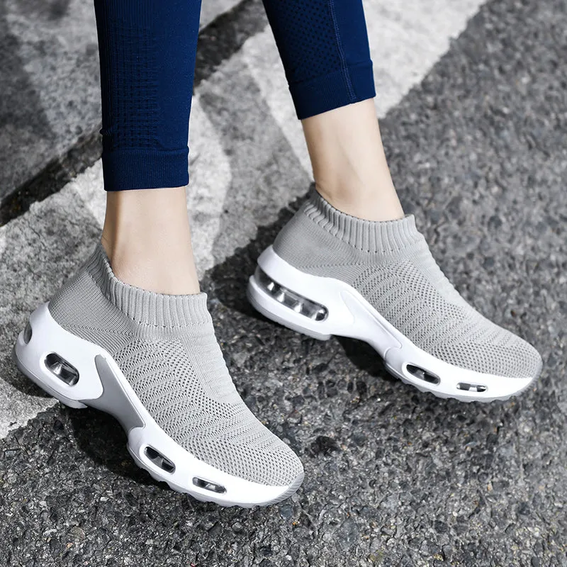 Women Air Cushion Flying Woven Sneakers