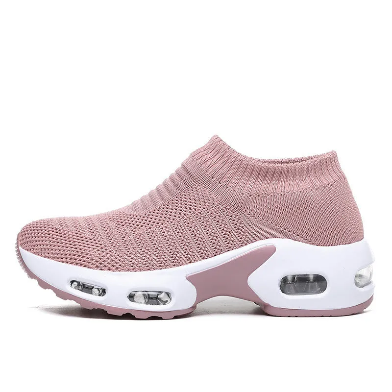 Women Air Cushion Flying Woven Sneakers